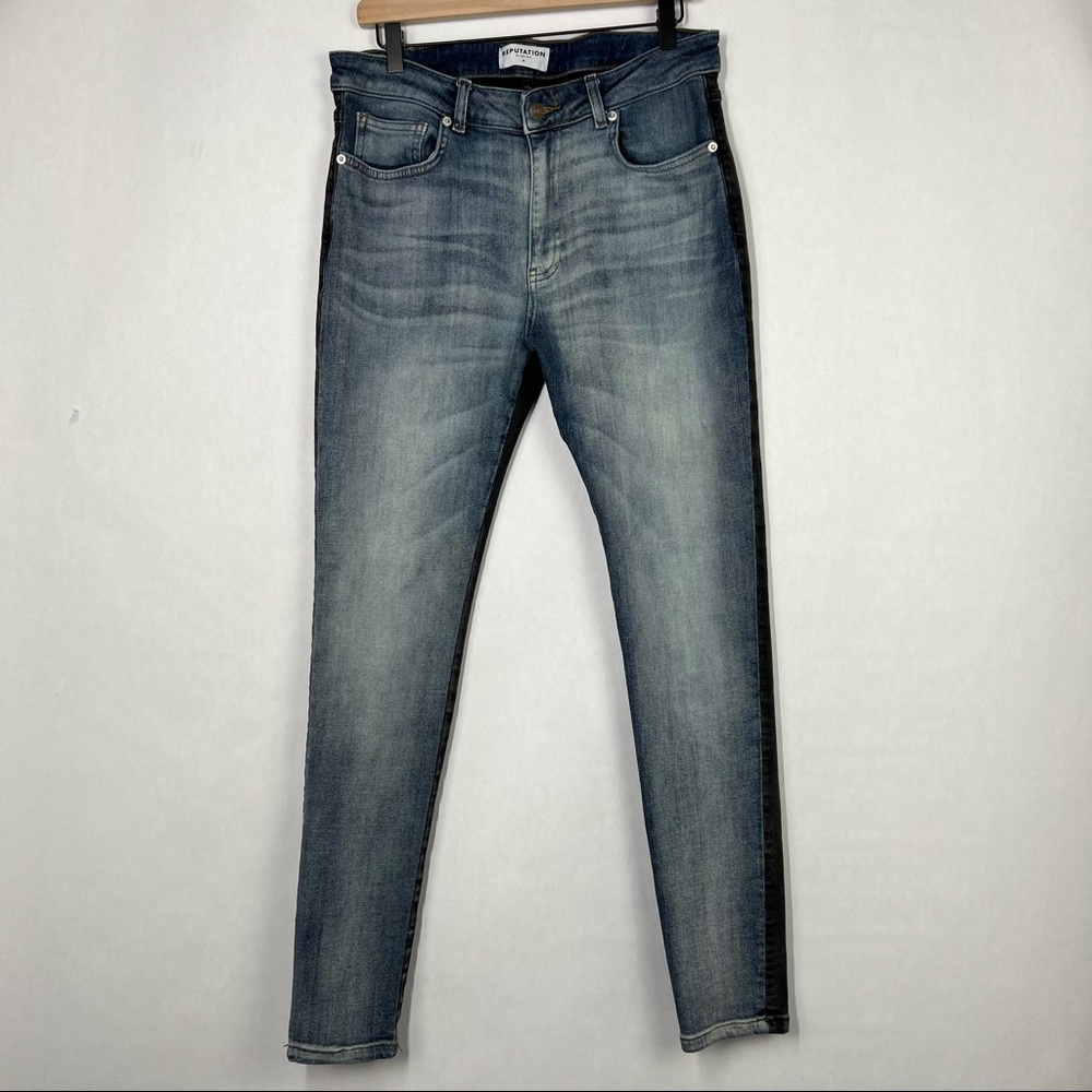 Reputation Studios Blue Black Men’s Skinny Jeans Size Medium